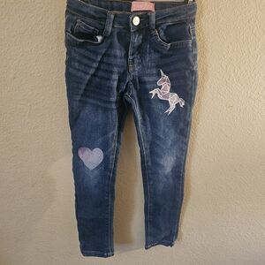 Freestyle Kids Jeans with Unicorn and Heart - Blue